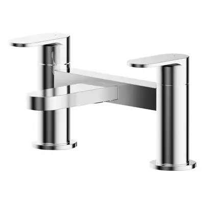 Modern Round Deck Mounted Bath Filler Tap - Chrome