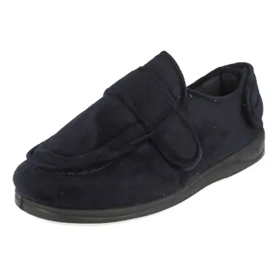 (UK 11, Navy (Blue)) Mens Padders Memory Foam Slippers Wrap - G Fit