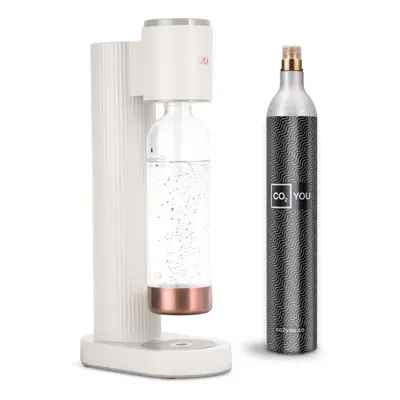 LAICA Sparkling Water Maker, Variable Manual Fizz, Wlth x CO2 Cylinder - White