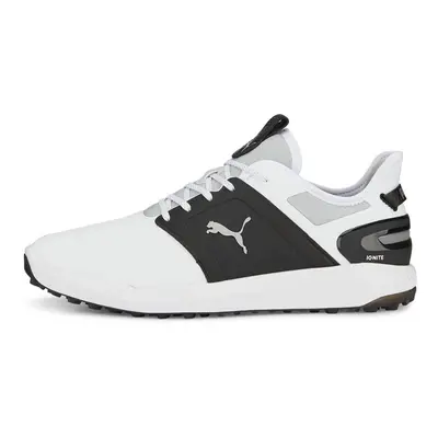 (UK 7, Black/White/Silver) Puma Golf Mens IGNITE ELEVATE Spikeless Comfort Waterproof Golf Shoes