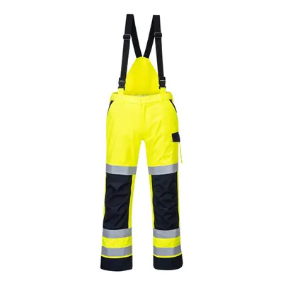 (XL, Yellow/Navy) Portwest Mens Modaflame Rain Multi-Norm Waterproof Trousers