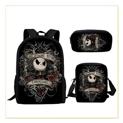 (Style F) The Nightmare Before Christmas Kids Backpack Set Gifts Crossbody Bag Pencil Case