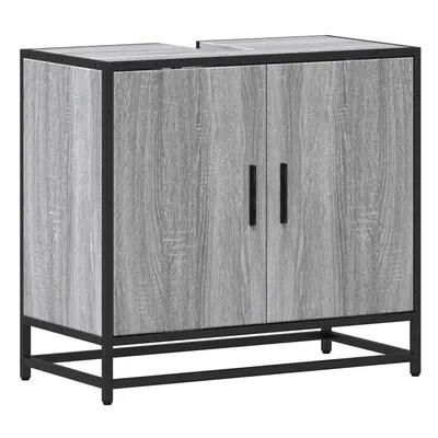 (grey sonoma) vidaXL Bathroom Sink Cabinet Smoked Oak 65x33x60 cm Engineered Wood