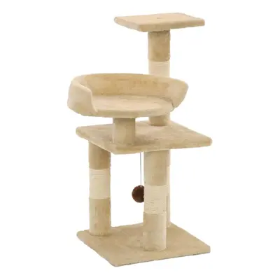 vidaXL Cat Tree with Sisal Scratching Posts 65cm Beige Kitten Activity Centre