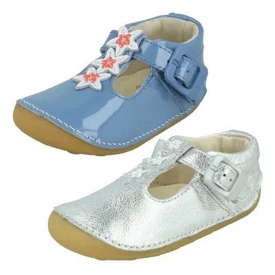 (Blue, UK 2.5 Infant) Girls Clarks Casual First Shoes Tiny Flower