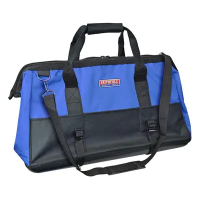 Faithfull FAITBHB24 Wide Mouth 610mm (24in) Tool Bag with Hard Base, Steel Frame, Adjustable Str