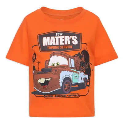 Disney Tow Mater Boys Short Sleeve Shirt for Toddler Kids Orange