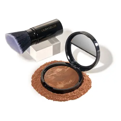 LAURA GELLER NEW YORK Baked Balance-n-Brighten Foundation with Kabuki Brush Makeup Set Toffee