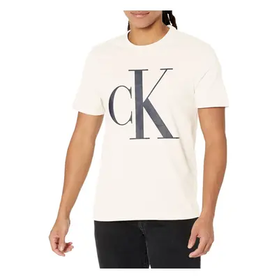 Calvin Klein Men's Monogram CK Jeans Crewneck T-Shirt Egret