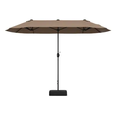 4m Extra Large Outdoor Patio Umbrella Double-Sided Market Umbrella-Coffee