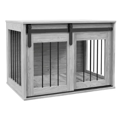 PawHut Dog Crate Furniture with Removable Cushion, for Medium Dogs - Grey