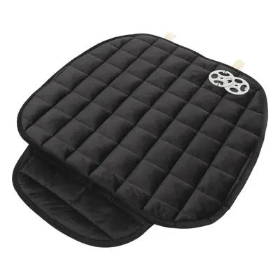 (Black) Universal Square Wistiti Sponge Front Row Car Seat Cover Small Mat Auto Chair Cushion