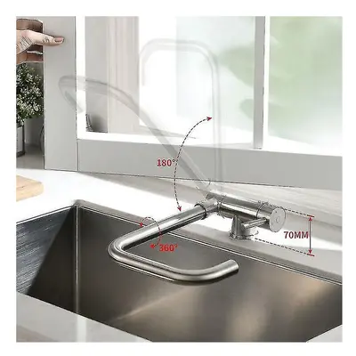 Under Window Pull Down Kitchen Faucet With Foldable And Rotatable Kitchen Mixer Tapcold