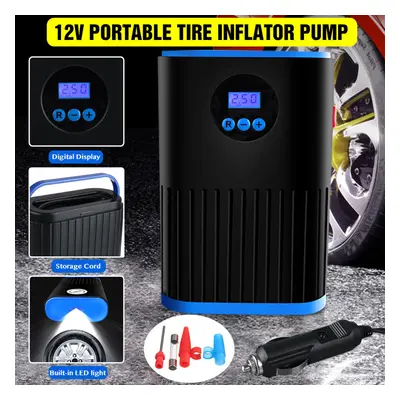 (Digital Display) 12V 150PSI Digital Tire Inflator Electric Car Air Pump Compressor Portable wit