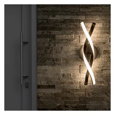 Infinity IP44 Matt Black Double Twist Integrated LED Wall Light