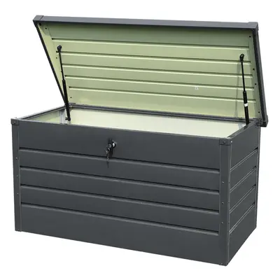 Outdoor Storage Box 350L Metal Lockable Utility Chest Cushion Shed Patio