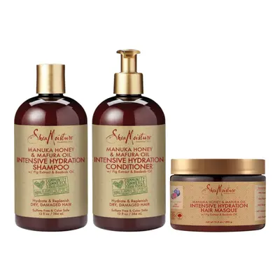 Shea Moisture Manuka Honey & Mafura Oil Shampoo, Conditioner & Mask(Set Of 3)