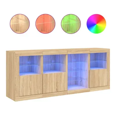 (sonoma oak) vidaXL Sideboard with LED Lights Home Cupboard Side Cabinet Storage Highboard