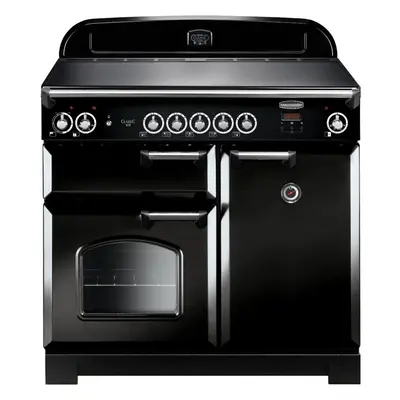 Rangemaster CLA100EIBL/C Classic Black with Chrome Trim 100cm Induction Range Cooker - A Rated