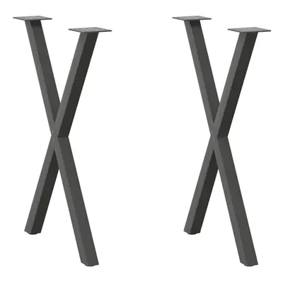 (anthracite, x (72-73) cm (40 mm)/ pcs) vidaXL Dining Table Legs X-Shaped Desk Legs Kitchen Meta