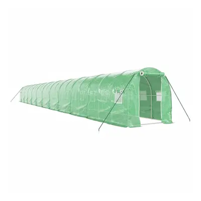 (green, x x m) vidaXL Greenhouse Walk in Greenhouse with Steel Frame Patio Outdoor Grow House