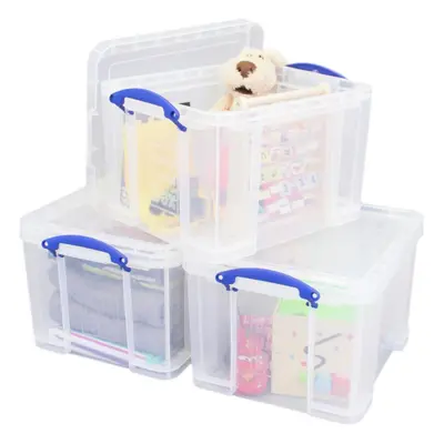 Really Useful Set Of 35 Litre Plastic Storage Box - Clear