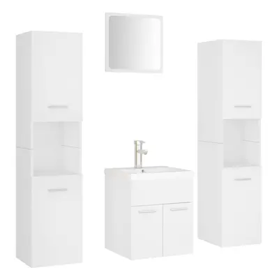 (white) vidaXL Bathroom Furniture Set Chipboard Wall Mirror Multi Sizes Multi Colors