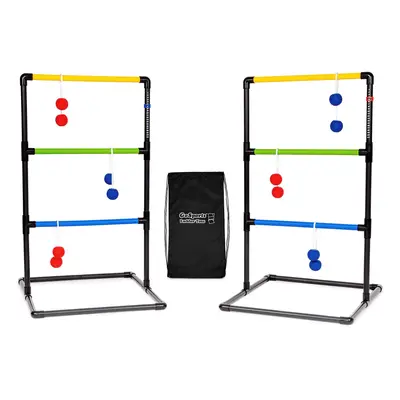 GoSports Ladder Toss Indoor & Outdoor Game Set with Soft Rubber Bolo Balls and Travel Carrying C