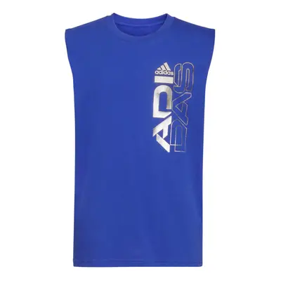 adidas Boys Active Muscle Tee Sport Logo Tank (Semi Lucid Blue Medium