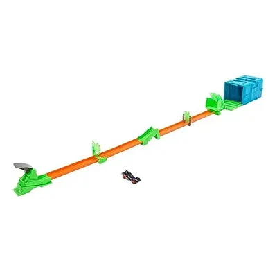 Track Set with Hot Wheels Car, Toxic-Themed Track Building Set with Track Pieces to Create Jump 