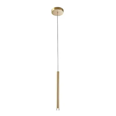 Grok Candle - LED Slim Ceiling Pendant Candle Satin Gold 360lm 2700K