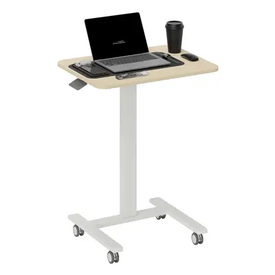 Vinsetto Standing Desk Sit Stand Desk with Rolling Wheels, Natural