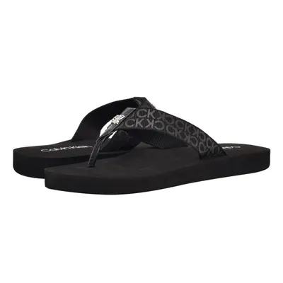 Calvin Klein Women's CALUHA Flip-Flop Black Logo 8