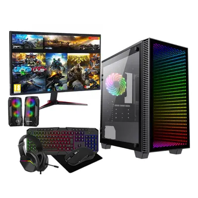 Fast Gaming PC Bundle Core i7 16GB RAM 1TB & 128GB SSD 4GB GT730 22in