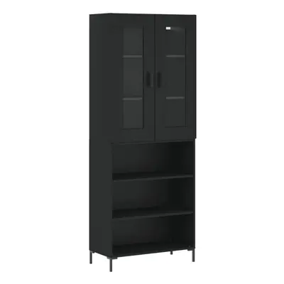 (black, shelves) vidaXL Highboard Sideboard Tall Storage Cabinet Side Cabinet Engineered Wood