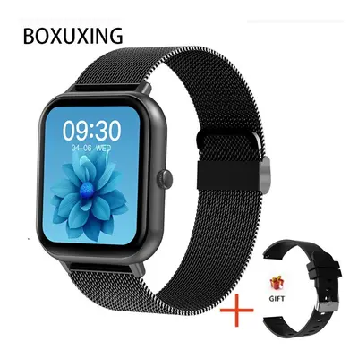 (Mesh belt black) Call Smart Watch Women Custom Dial Smartwatch For Android IOS Waterproof