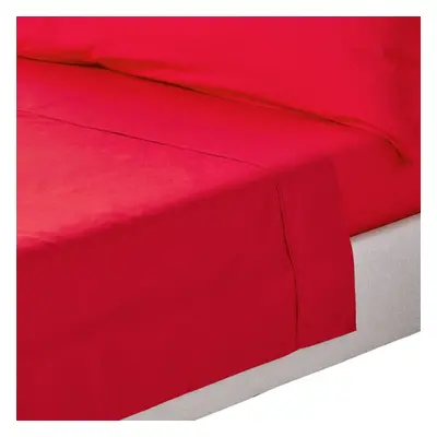 (Double, Red) Egyptian Cotton Flat Sheet Thread Count Bed Sheet