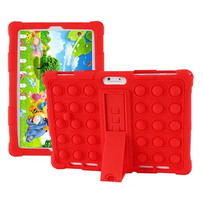 (Red) Kid's tablet 10.1-inch 6GB+128GB ROM 6000mAh, tablet with silicone cover