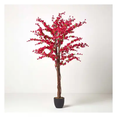 Homescapes Artificial Blossom Tree - Cerise Pink Silk Flowers - Feet