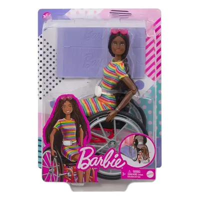 Barbie Multicolour Fashionistas Doll with Wheelchair & Crimped Brunette Hair