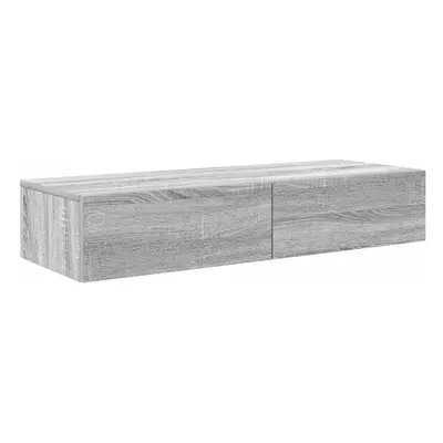 (grey sonoma, x x cm) vidaXL Wall Shelf with Drawers Floating Storage Display Shelf Engineered W