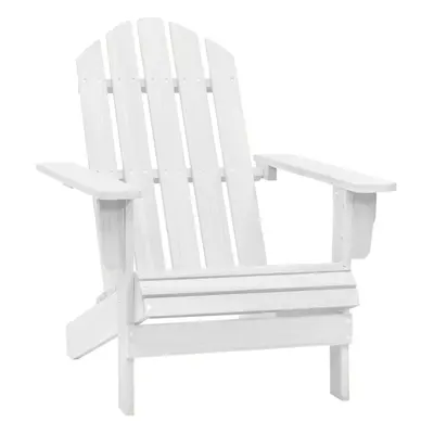 vidaXL Garden Chair Wood White Outdoor Bistro Patio Seating Armchair Lounger