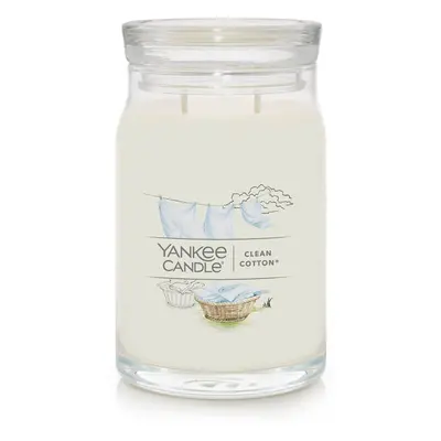 Yankee Candle Clean Cotton Scented Signature 20oz Large Jar 2Wick Candle Over Hours of Burn Time