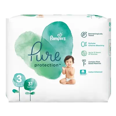 Pampers Pure Protection Nappies - Size (6-10kg)