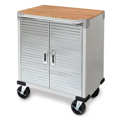 Seville Classics Stainless Steel Workshop Trolley with Granite Sides