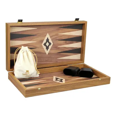 Manopoulos Backgammon Set Walnut- Inch