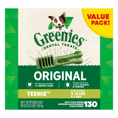 Greenies Original Teenie Natural Dental Care Dog Treats oz. Pack (130 Treats)