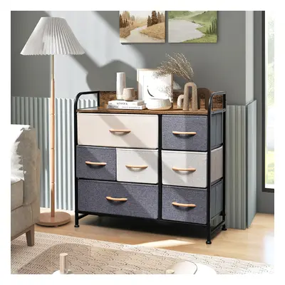 Fabric Chest of Drawers 7-Drawer Dresser 3-tier Storage Organizer Unit