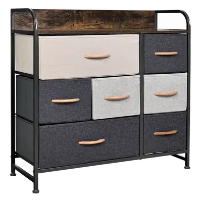 (Brown) Drawer Fabric Chest of Drawers 3-Tier Storage