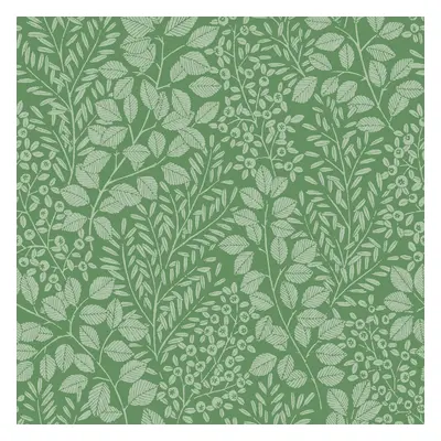 (Green) Elin Botanical Vinyl Wallpaper Fine Decor